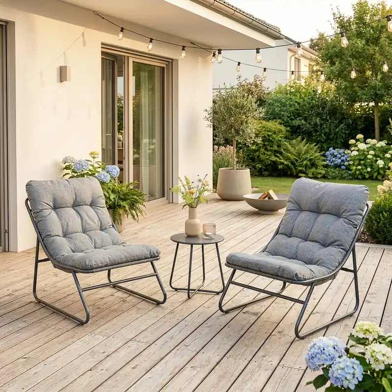 Set Salottino Malmö di 3 Mobili da Giardino con 2 Poltrone e Tavolino Rotondo casa.pro\\r
\\r