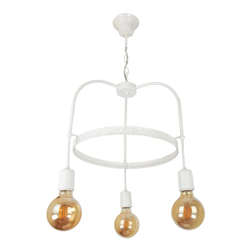 Lampadario 'Llandudno' a 3-4-5 Fonti Luce in Stile Industriale Lampada da Soffitto con Portalampada Pendenti Senza Paralumi - Vari Colori - lux.pro
