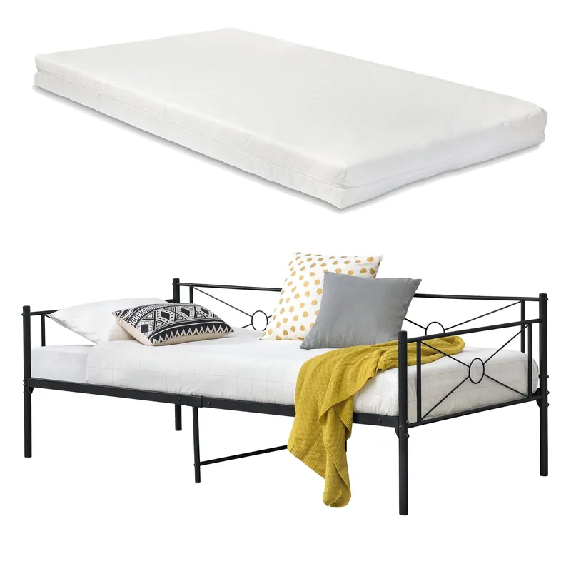 Divano a 2-3 Posti di Seduta Letto Singolo in Acciaio con Materasso a Schiuma Fredda 90 x 200 cm Sofa Decorativa in Metallo - Vari Colori