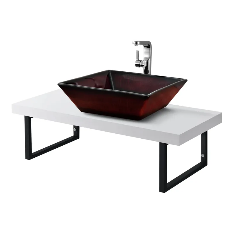 Mensola Portalavabo 100 x 45 x 30 cm Piano Sottolavabo con Telaio Portaasciugamani Ampio Ripiano per Lavabo in Appoggio - Vari Colori