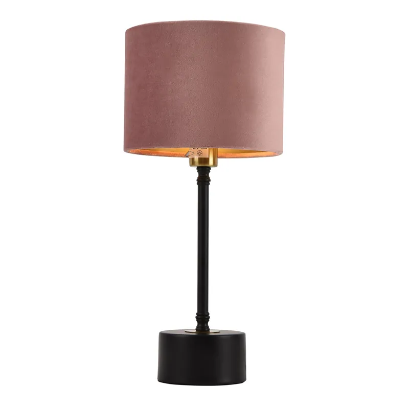 Lampada Deventer da Tavolo Comodino con Paralume Cilindrico in Flanella lux.pro