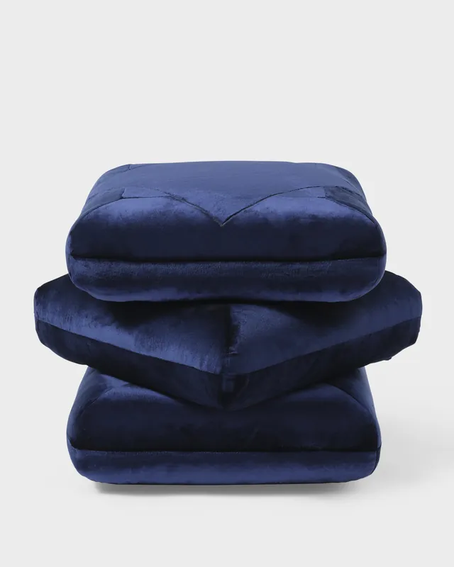 Velvet Pouf, Navy