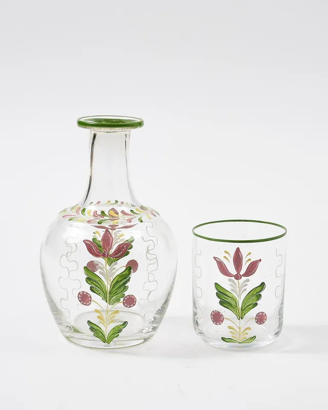 Murano Tulip Hand-Painted Bedside Set