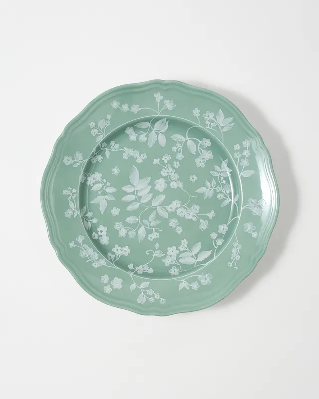 Floral Dinner Plate Sage by Ginori 1735