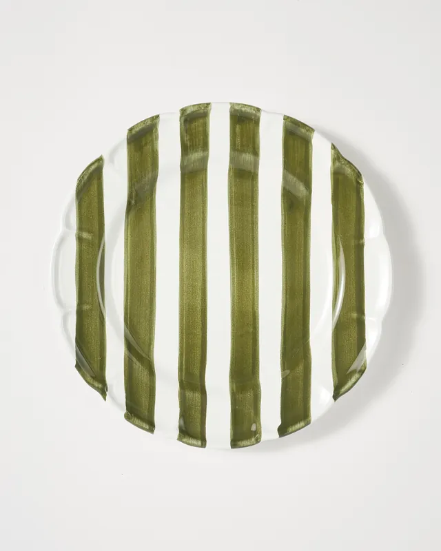 Righe Dinner Plate, Green