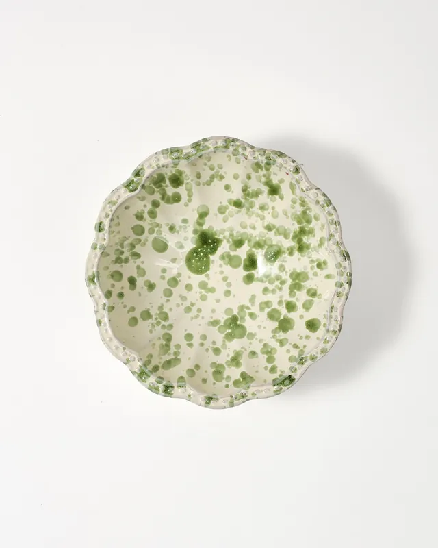 Speckled Small Bowl, Green and White