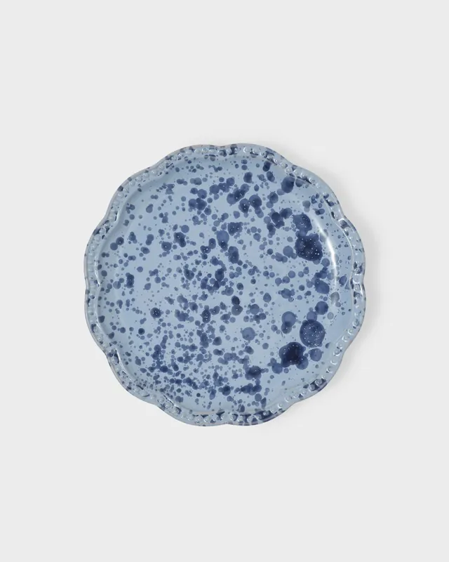 Speckled Dessert Plate, Blue