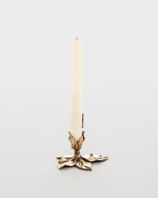 Foglie Bronze Candlestick by Osanna Visconti, Small