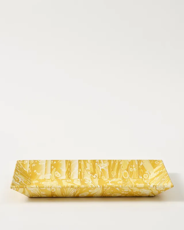 Marbled Desk Tray, Yellow