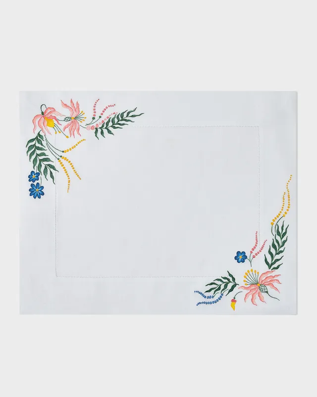Houria Tazi Zein Hand-Painted Linen Placemat