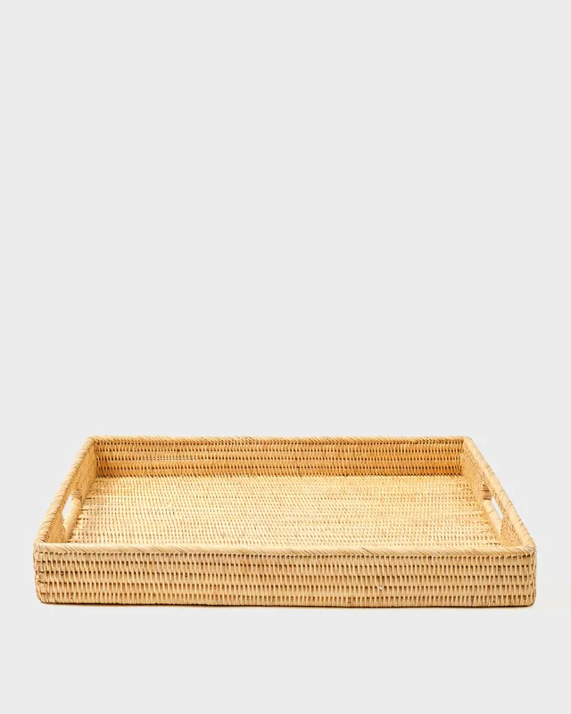 Rattan Sabbia Rectangular Serving Tray, Large