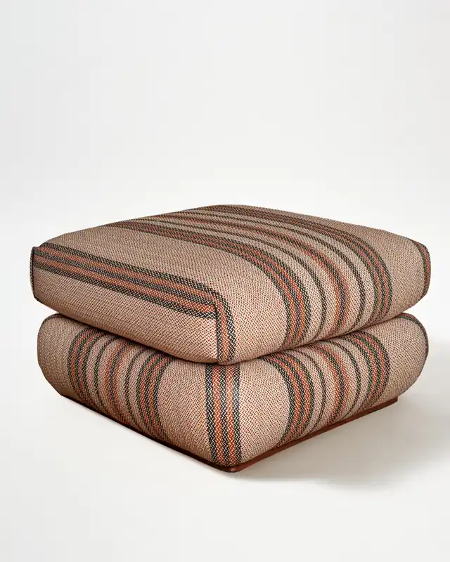 Magnetic Midnight Cañaflecha Pouf, Natural Black