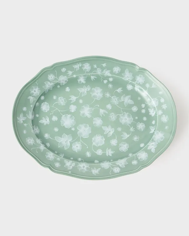 Floral Serving Plate Sage by Ginori 1735