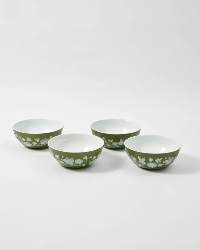 Floral Bowls Green (Set of 4) by Ginori 1735
