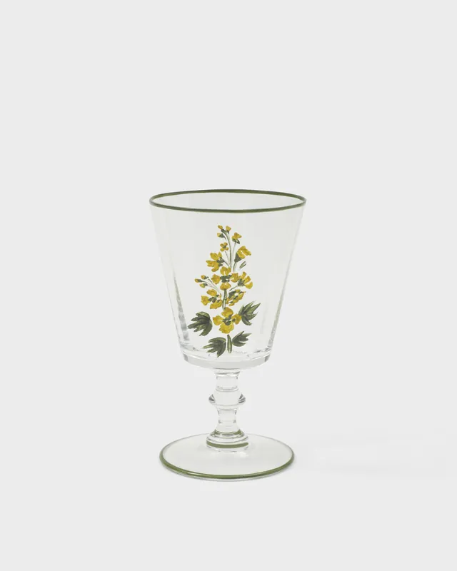 Murano Primrose Hand-Painted Wine Glass