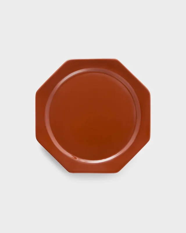 Octagonal Dessert Plate, Burgundy