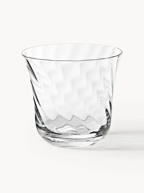 Set di 4 bicchieri in vetro soffiato Swirl