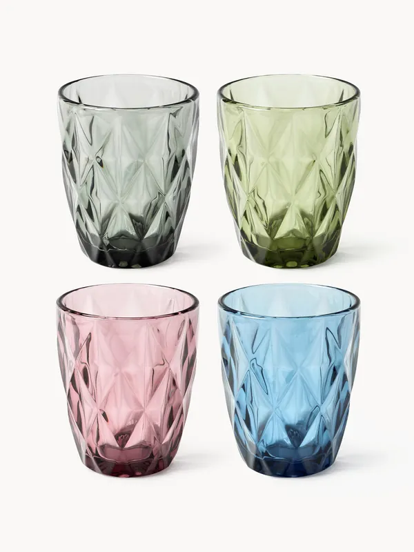 Set di 4 bicchieri con motivo strutturato Colorado