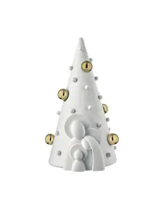 Presepe albero bianco/oro piccolo h 15 cm