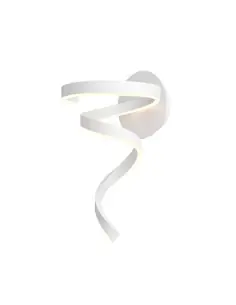 Scroll - applique led di design a spirale bianca