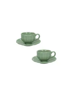 Calipso - set 2 tazzine caffè verde salvia