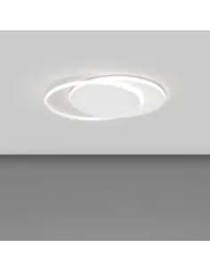 Plafonera moderna doppio anello - bianca