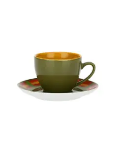 Cottage - tazza da tè con piattino verde