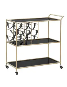 Carrello Black String oro e nero 79x39,5x82 cm