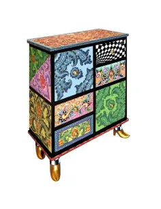 Cassettiera Ischia decorata a mano Tom's Drag