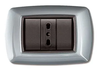 Placca 3 moduli mylife alluminio chiaro