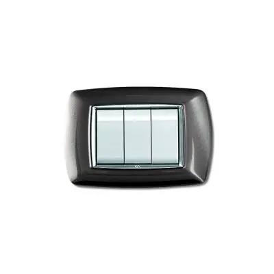 Placca 3 moduli mylife alluminio notte
