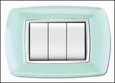 Placca 3 moduli mylife verde pastello
