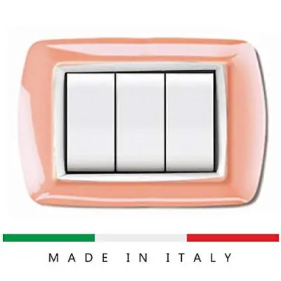 Placca 3 moduli mylife arancio pastello