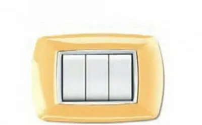 Placca 3 moduli mylife giallo pastello