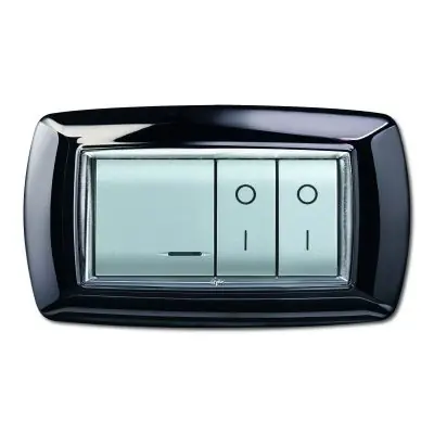 Placca 4 moduli metal black