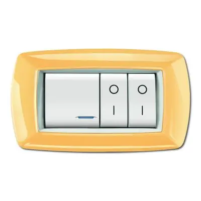 Placca 4 moduli giallo pastello