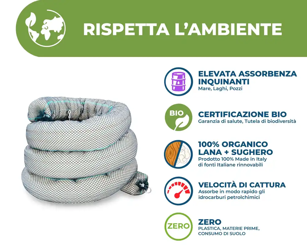 Booms oleo-assorbitore salva mare Sea Cleanup Geolana