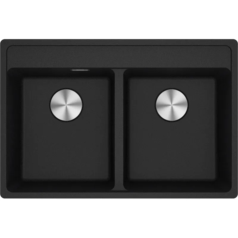 Lavello incasso MRG 620-35-35 TL fragranite nero 2 vasche Maris Franke