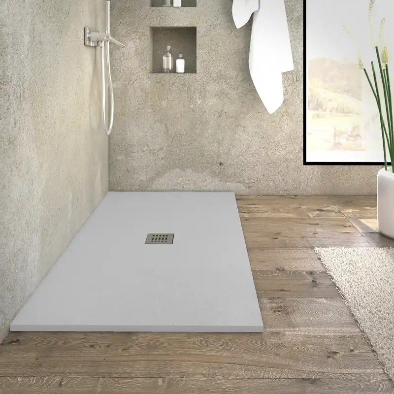Piatto doccia scarico centrale bianco mineralmarmo Greta Morini