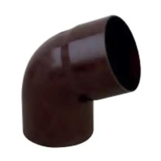Curva tubo pluviale per gronde in PVC marrone First