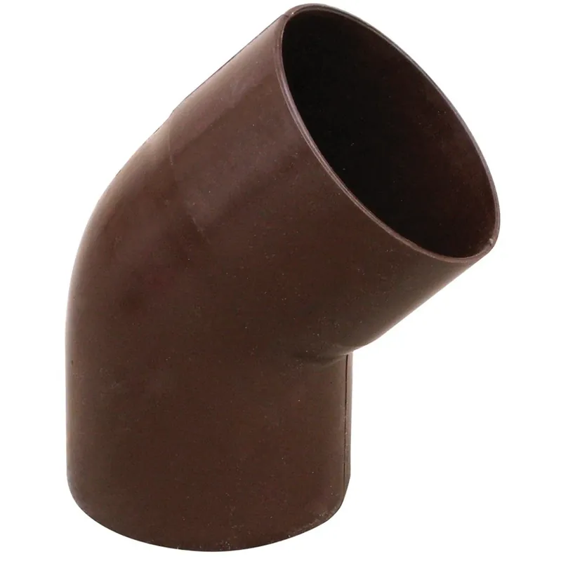 Curva tubo pluviale per gronde in PVC marrone First