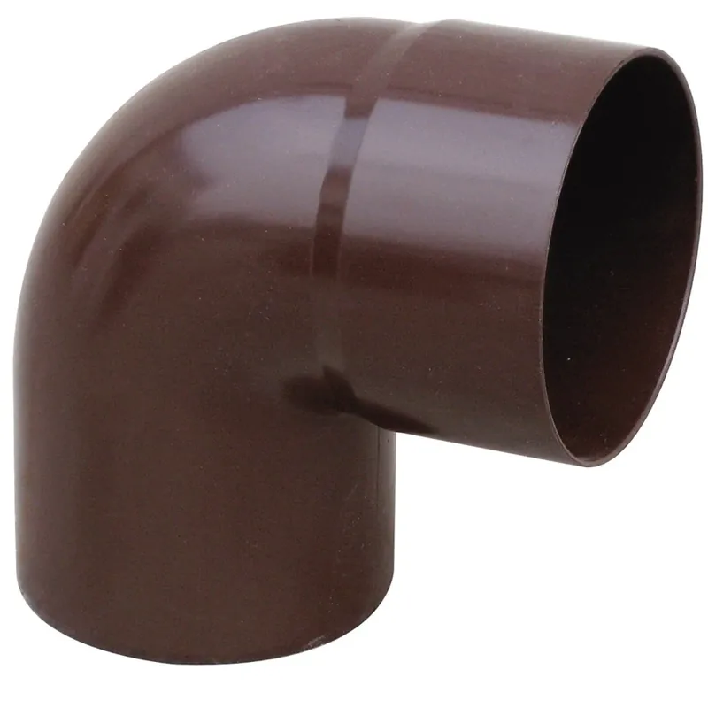 Curva tubo pluviale per gronde in PVC marrone First