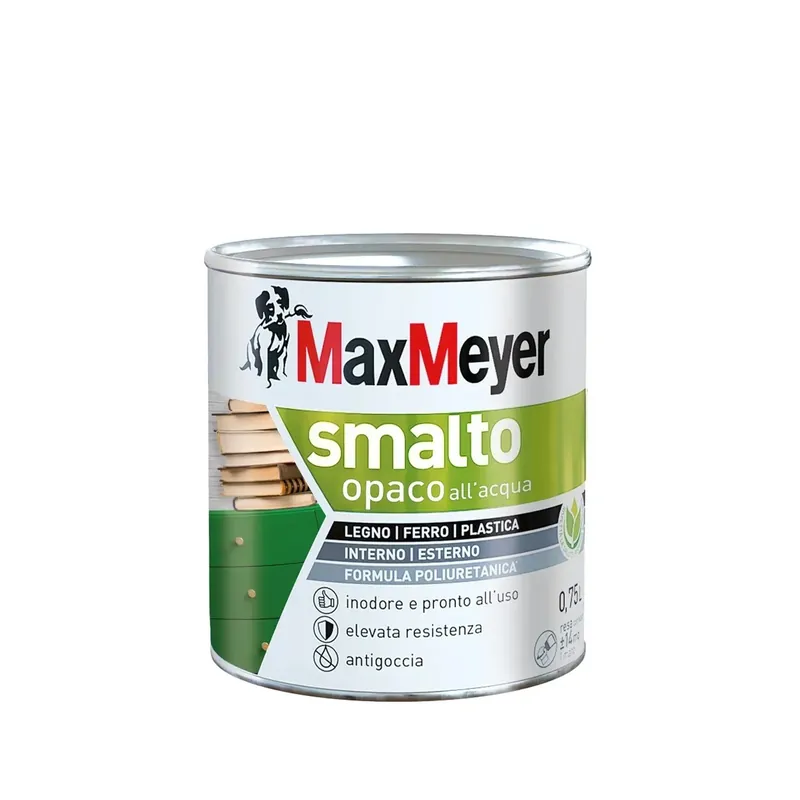 Smalto all‘acqua poliuretanico opaco MaxMeyer bianco 0,75 l