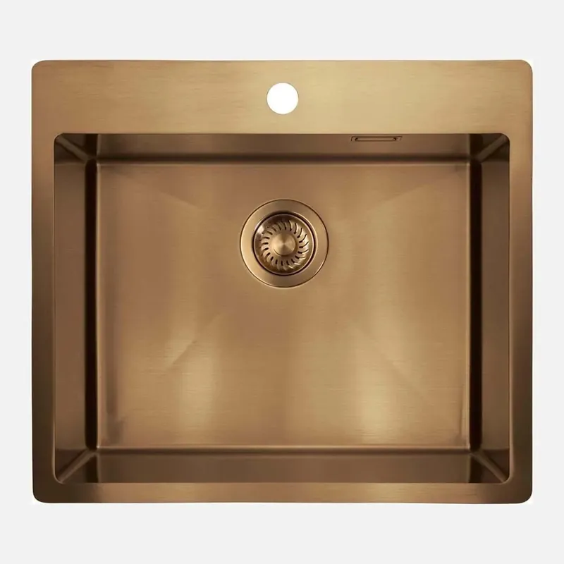 Lavello 1 vasca forma 2 Idrostile Ciego de Ávila 505x200 mm bronzo spazz