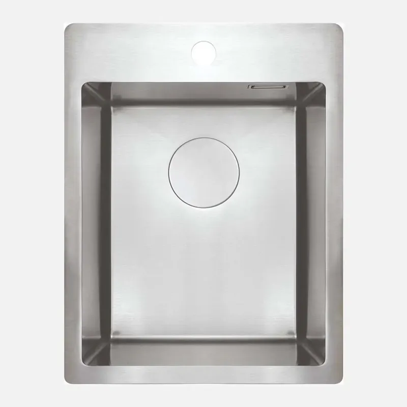 Lavello 1 vasca forma 1 Idrostile Roque con sifone 505x200 mm acciaio spazzolato
