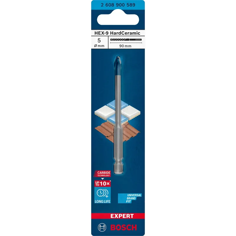 Punta Bosch Expert HEX-9 HardCeramic Ø 5x90 mm