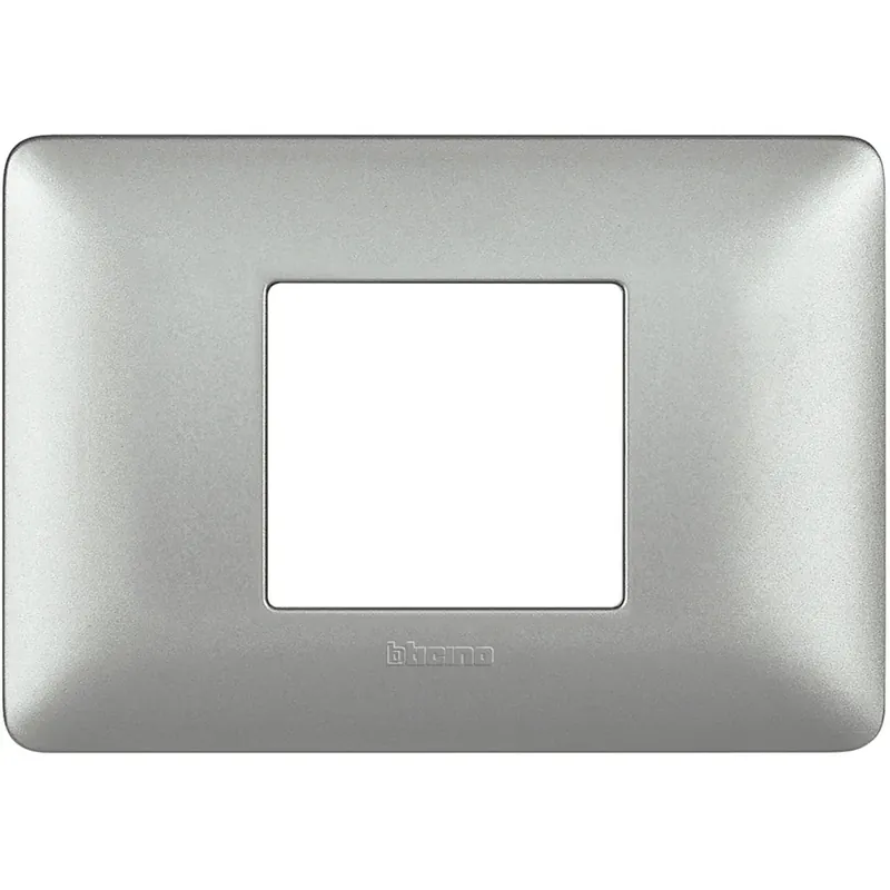 Placca Bticino Matix 2 moduli 84x120 mm argento