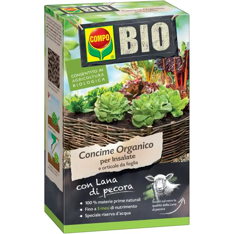 Concime per orto insalate e orticole a foglia organico Compo Bio 750 g
