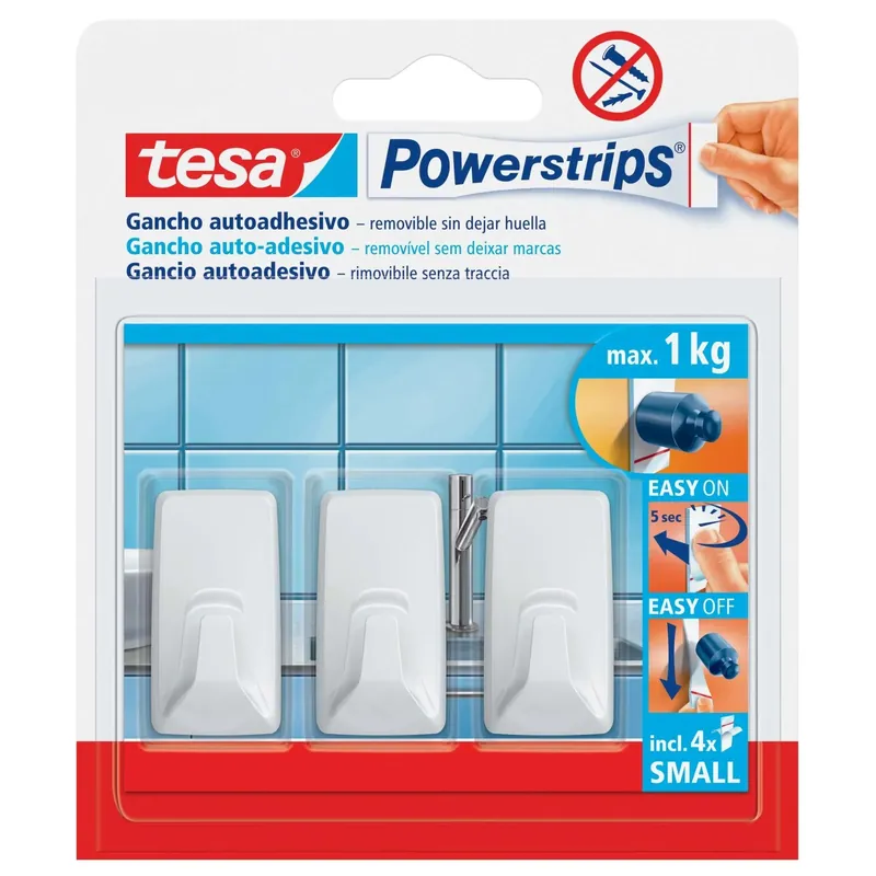 Ganci autoadesivi Tesa® Powerstrips rettangolari bianchi S