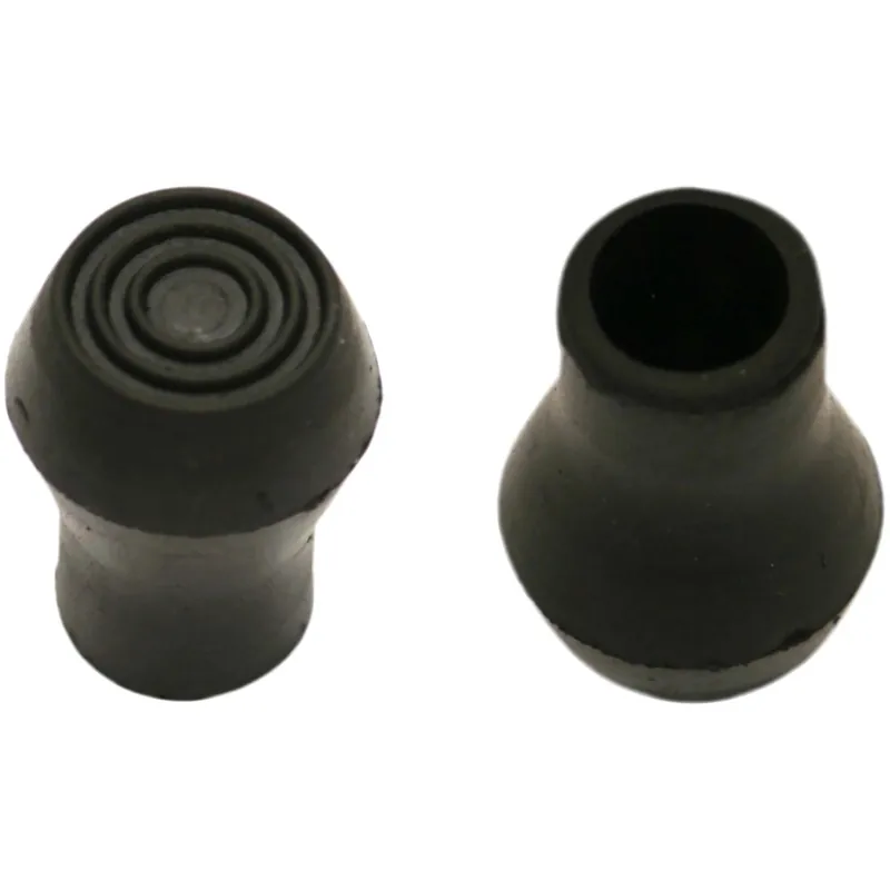 2 puntali per bastoni a pera in gomma 15 mm nero